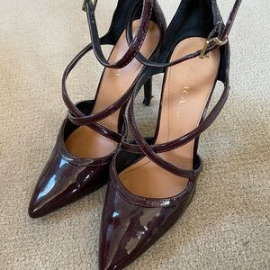 Zara Brown Stiletto Heels with Crisscross Straps
